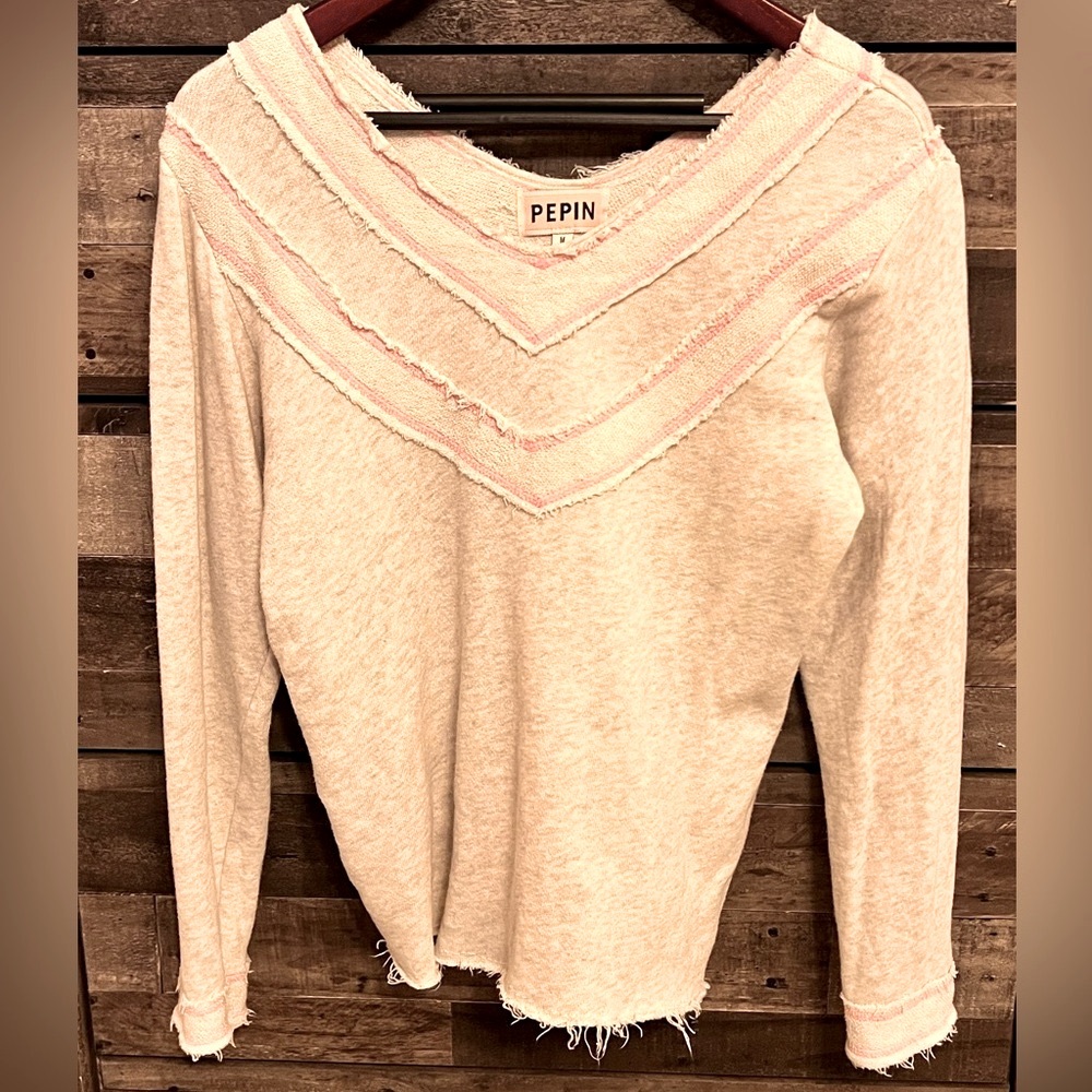 NWOT- PEPIN Sold At ANTHROPOLOGIE Cotton Rag Sweater/ Sweatshirt- Size Medium